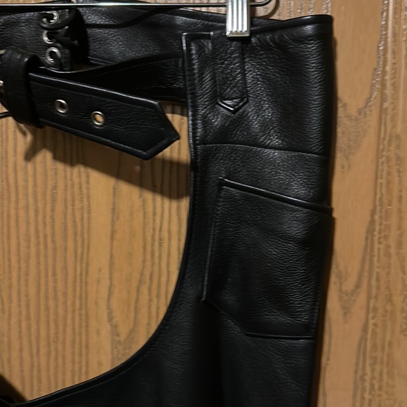 Classic Black leather chaps - Picture 3 of 11